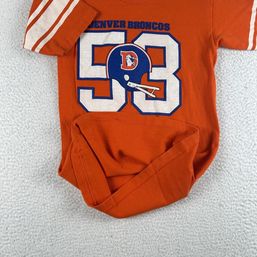 Vintage Denver Broncos Shirt Womens Small Orange NFL Football Champion USA 80s - Picture 8 of 15